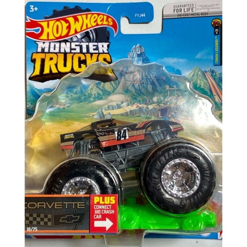 Hot Wheels Monster Trucks Corvette 18/75 Crash Legends 03/11 Die-Cast 1/64 NIP